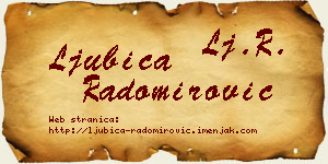 Ljubica Radomirović vizit kartica